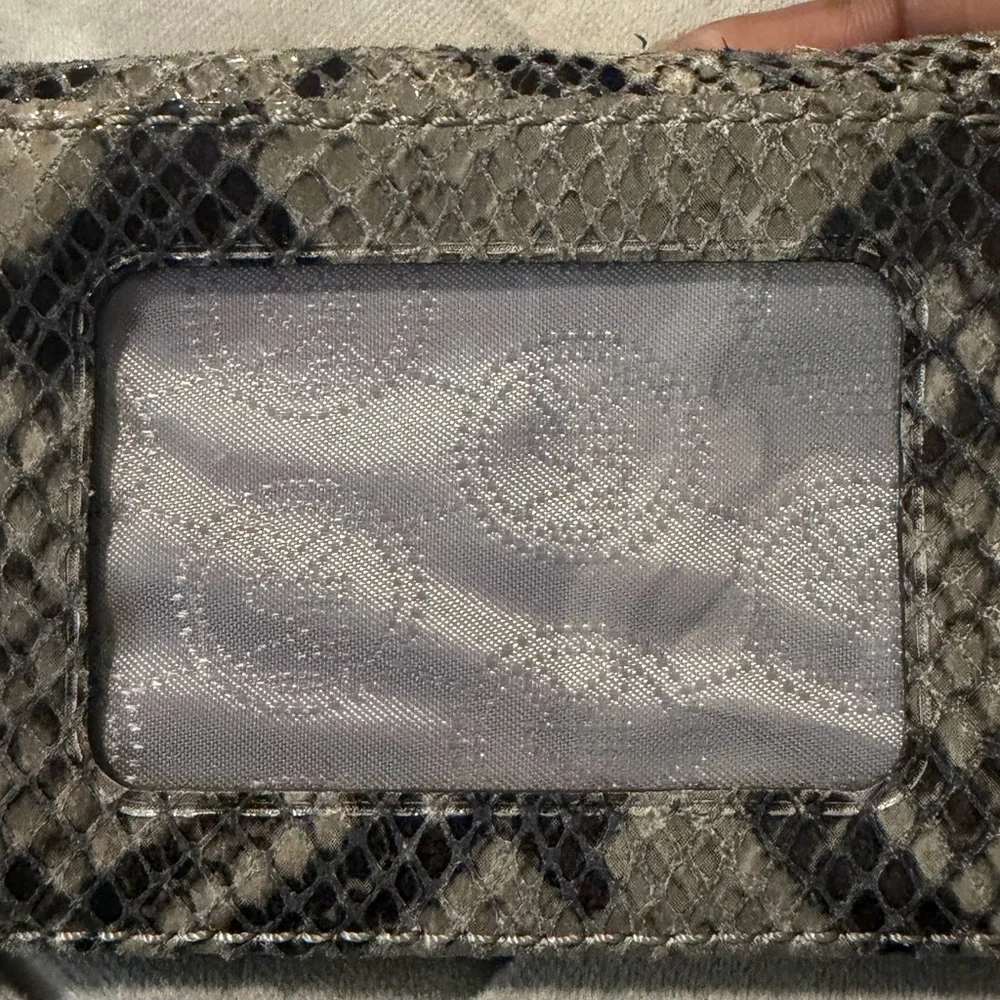 Michael Kors Snake-Print Wallet in Gray, Black and Cream